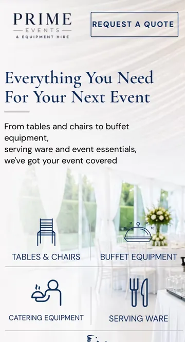 Prime Events mobile website